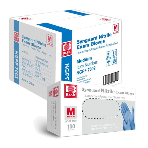 Synguard Nitrile Exam Gloves 100pcs/box, 10boxes/ctn