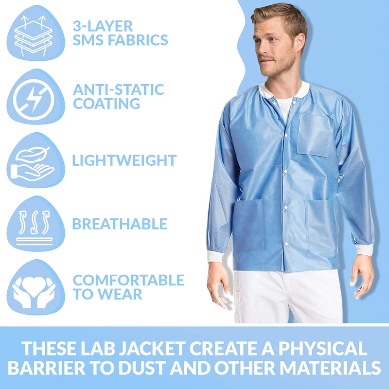 Disposable Professional Lab Jacket Pack of 50