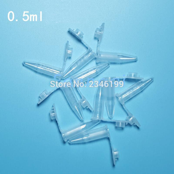 0.5ML 1000pcs/lot 8x32mm Plastic Test Tubes with V-bottom, EP Centrifuge Tube with Lid, Seed Container, Medical Powder Package
